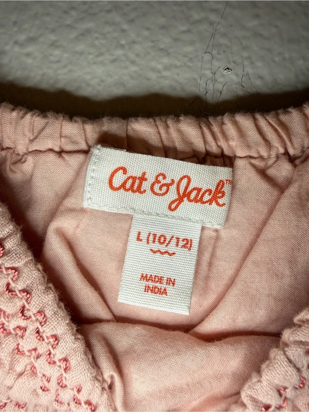 Cat & Jack Pink Smocked Dress with Puff Sleeves